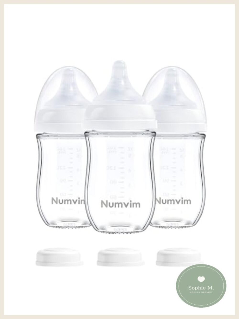 Natural Glass Baby Bottles 5oz Slow Flow Anti-Colic Newborn Feeding 3 Pack
